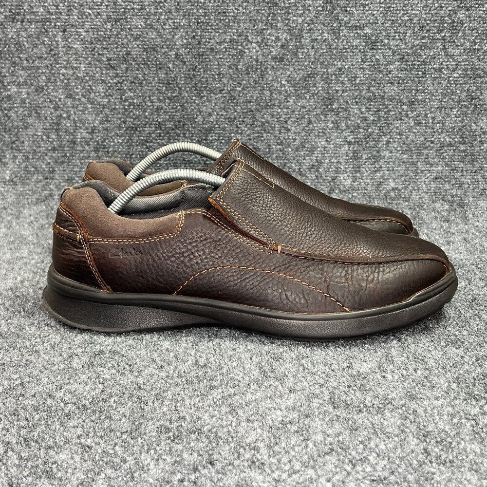 Clarks Cotrell Loafers Men's Size 10W Brown Leather Comfort Classic Slip On Shoe